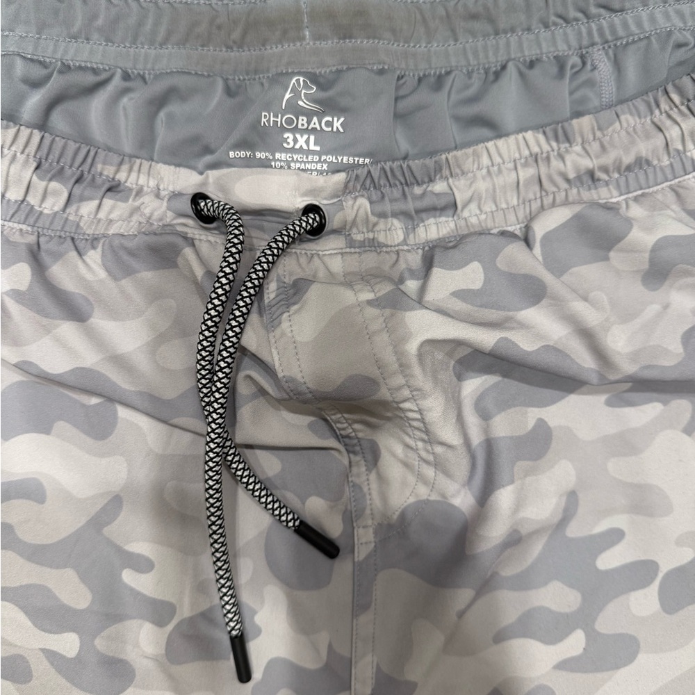 Rhoback White Camo Grit Gym Shorts lined 7” inseam - Picture 2 of 2